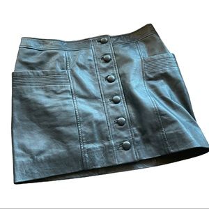 Sézane Alison leather skirt .  Black size 40